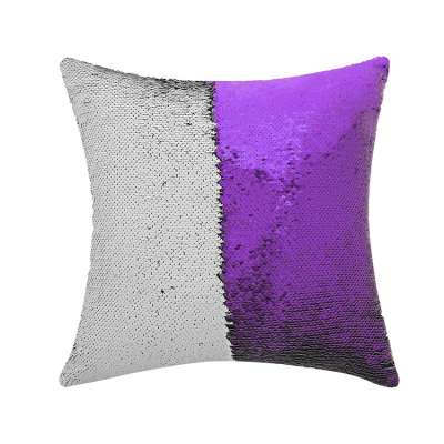 Hot sale custom portable colorful embroidery pattern home travel sofa printed sequins sublimation  pillow